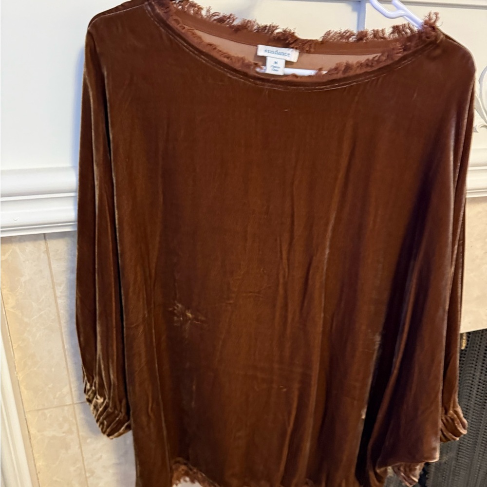 Sundance Women's Rich Brown Velvet Blouse